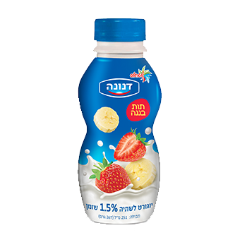 יוגורט דנונה לשתיה בטעם תות בננה 267 גרם