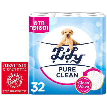נייר טואלט לילי פיור לבן  - 32 גלילים