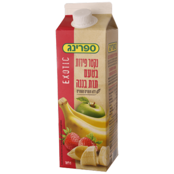 ספרינג נקטר תות בננה קרטונית 1 ליטר שלישיה ב 9.9 ש״ח