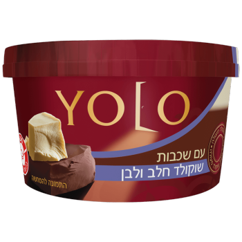 מעדן שכבות שוקולד חלב ולבן yolo