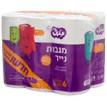 מגבות נייר טאצ 6 גללים
