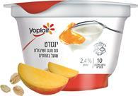 ארוחה בקטנה יוגורט יופלה עם מנגו ושיבולת שועל בתחתית